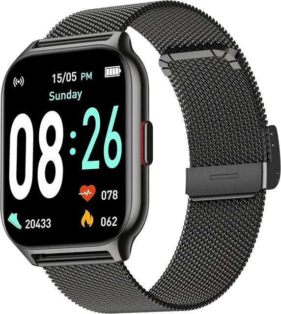 Smartwatch Narcid 2.01'' Uomo Donna Con Chiamate, Saturazione Ossigeno E 100+ Sport - 2 Cinturini Inclusi