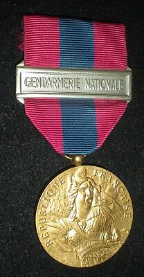 Barrette Rappel de Médaille Défense Nationale ARGENT agrafe GENDARMERIE MOBILE 
