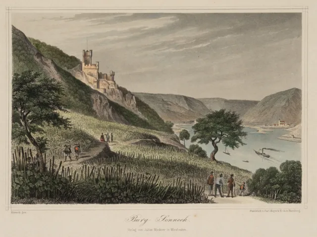 MAYER (*1798) nach KLIMSCH (*1839), Burg Sonneck, um 1850, Sst. Romantik