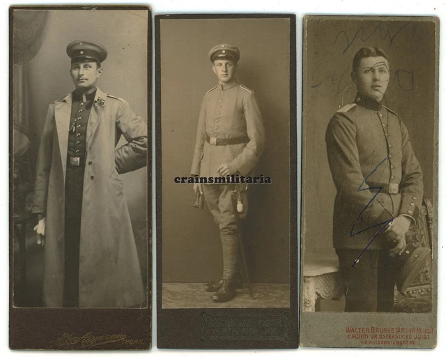 3x Orig. Foto CDV Portrait Soldaten in Thorn Torun Polen / Osterode Harz / Emden