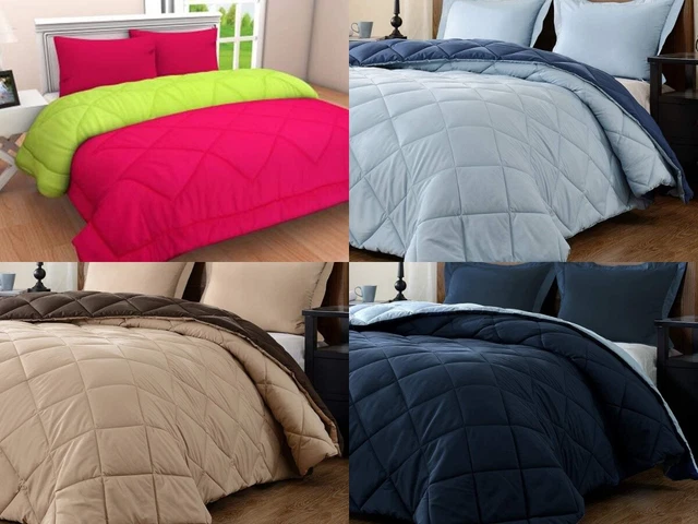 1800 Cuenta Reversible Microfibra Ultra Suave Edredón Solid Colores 6 Piezas Set