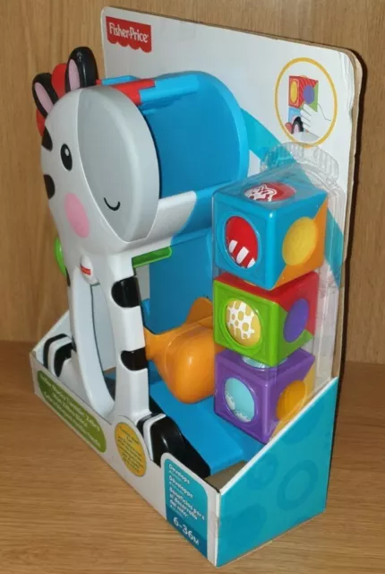 Fisher Price Roller Blocks Tumblin Zebra Baby Activity Toy New Xmas Boy Girl Fun 3