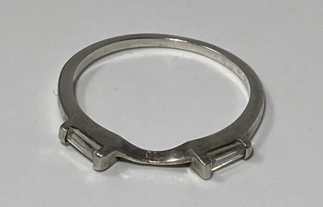 925 Ring Baguette Kristall Modernist Größe 10 Fein