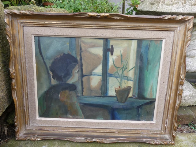 Riera  Diamantino Tableau Huile sur bois cadre Montparnasse  1948  59cmX46cm
