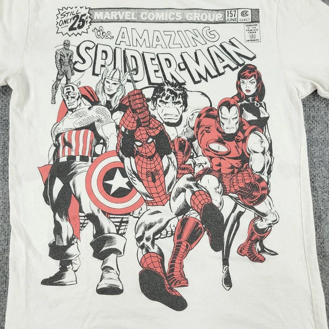 Marvel Comics Shirt Men Medium White Amazing Spider-Man Graphic Tee Short Sleeve 2