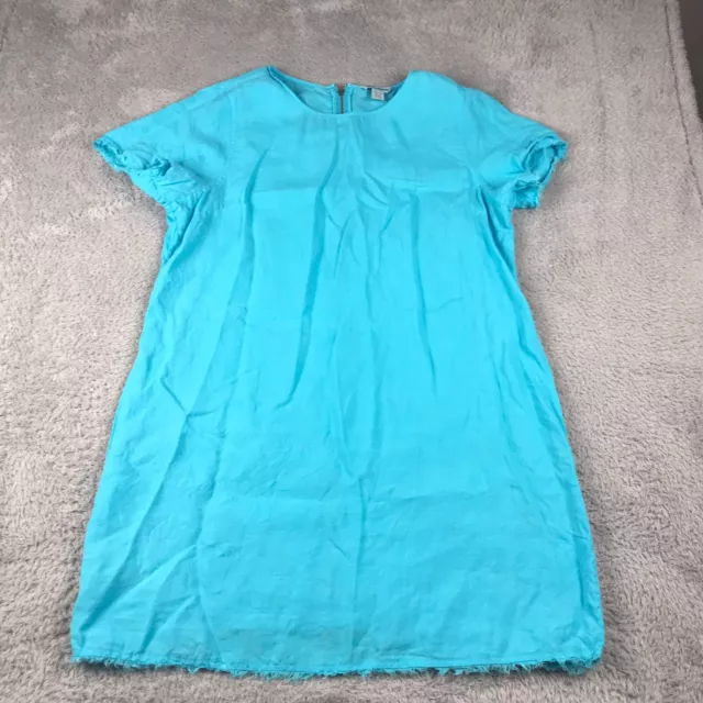 Tommy Bahama Dress Womens XL Island Blue 100% Linen Short Sleeve Tunic