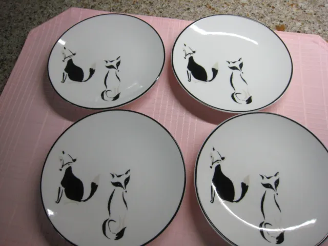 Lenox Kate Spade Wickford Forest Drive Tidbit plates- Fox -set of 4- NWT