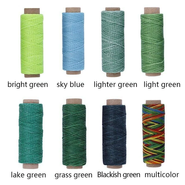 Juego de 8 colores 150D 50mM hilo de coser cera plano hágalo usted mismo hecho a mano resistente al desgaste