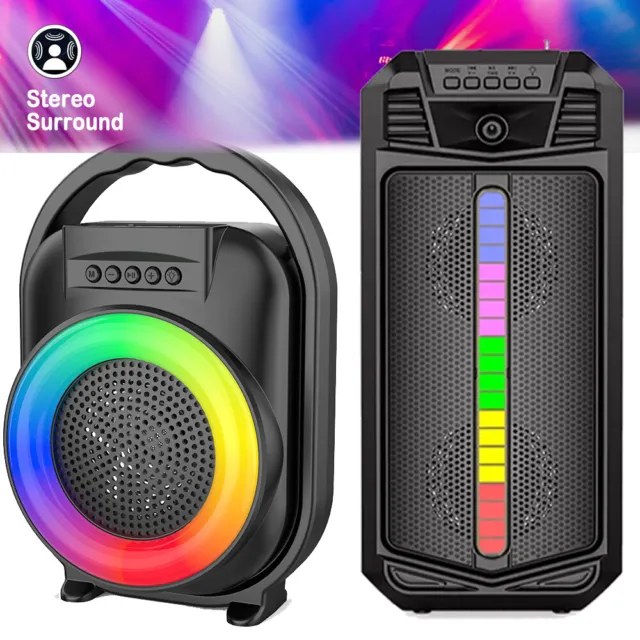 Portable Bluetooth 5.0 Speaker Wireless Stereo Heavy Bass Subwoofer FM Radio USB