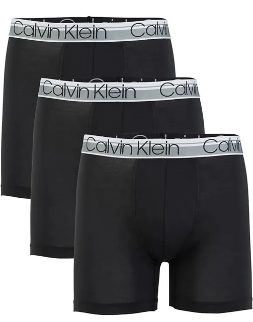 NEW Men's 3 Pack Calvin Klein Microfiber Boxer Briefs Black Size Medium