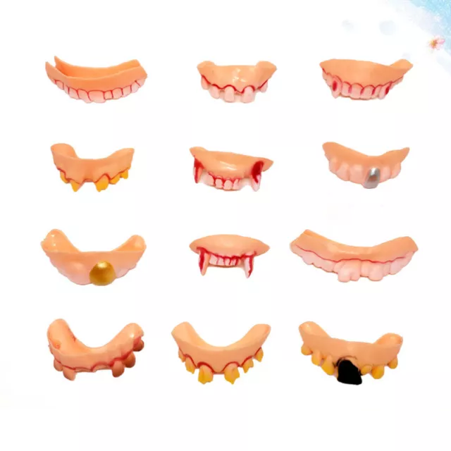 24 Pcs Halloween Vampire Fangs Teeth Funny Fake Gift for Adults Soft Rubber