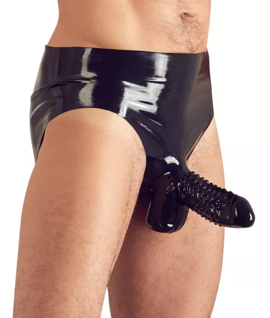 Late X Latex-Slip - knapper Herren-Slip für Männer, genopptes Penis-Sleeve und R