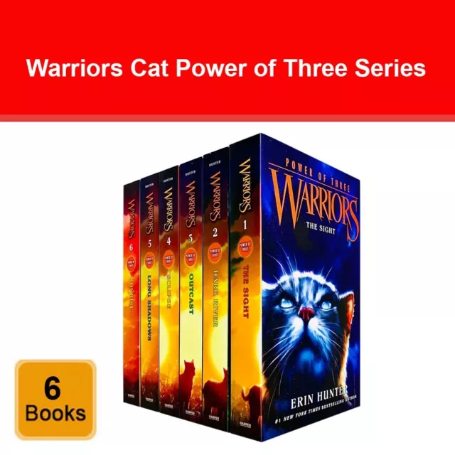 Warriors Cat Series 3 Power of Three Books 1 - 6 Collection Set By Erin Hunter