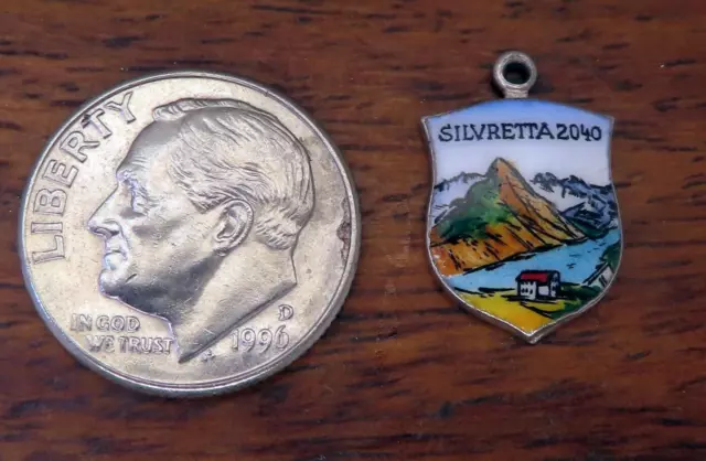 Vintage silver AUSTRIA SILVRETTA HOCHALPENSTRASSE ALPS 2040 TRAVEL charm #79