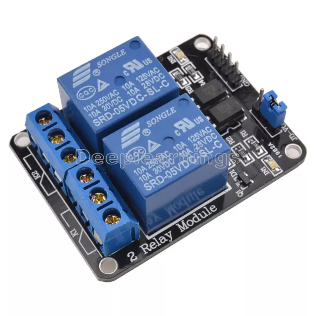 5V Two 2 Channel Relay Module With optocoupler For PIC AVR DSP ARM Arduino NEW 2