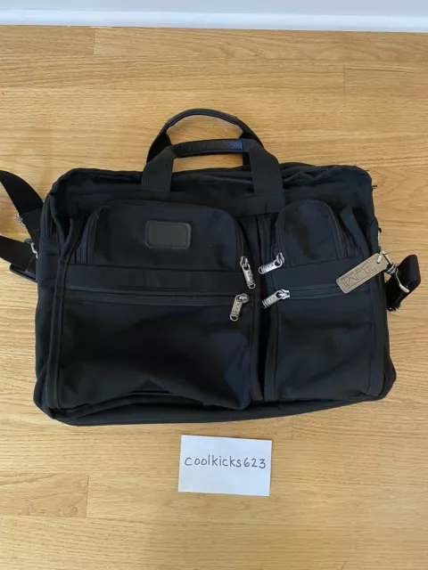 Tumi Limited Edition Alpha Black Ballistic Nylon Messenger Bag Work Laptop Used