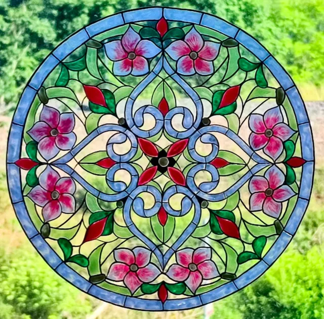 Wicoart Window Color Sticker Cling Decal Vitrail Suncatcher Mandala Hibiscus