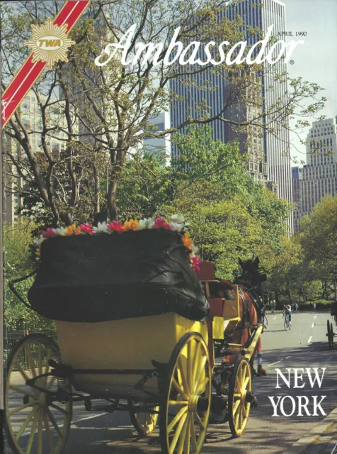 TWA Trans World Airlines Ambassador inflight magazine 4/90 New York [1033]
