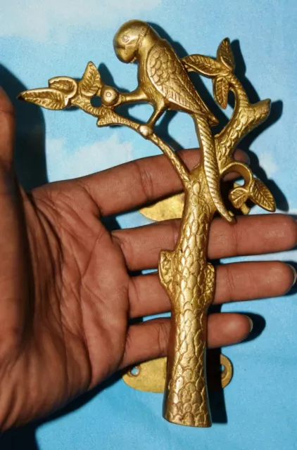 Brass Handmade Tree Macaw Shape Golden Design Lounge Club Door Handle GM37