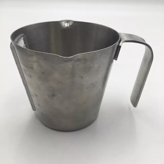 AMCO Measuring Beaker With Handle And Two Spouts Stainless Steel 1 1/2 Cup WWW