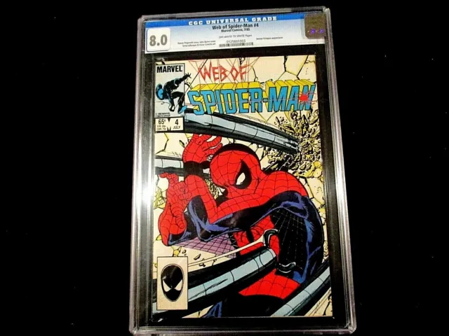 Web of Spiderman #4 - CGC 8.0  - "Colletta Art!" "Fingeroth Story"