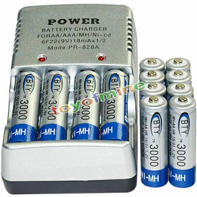 12 AA BATTERY batteries Bulk Rechargeable NIMH 3000mAh 1.2V BTY