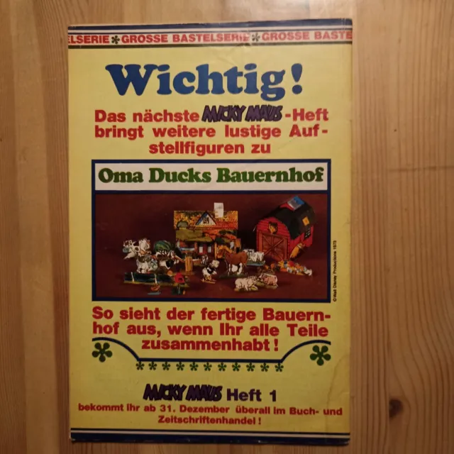 Micky Maus 1973 Heft 52 Walt Disney, Z. 1 mit Schnipp und Bastelbeilage 2