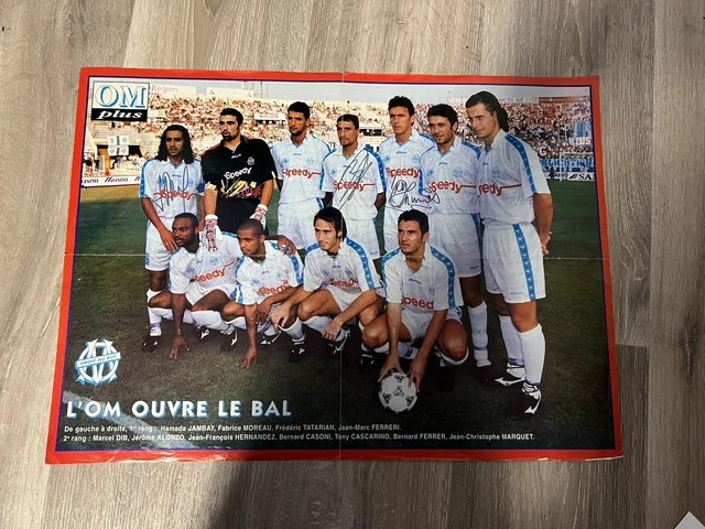 Poster Olympique De Marseille Dédicacé – Coupe D'Europe 1993 – Collection
