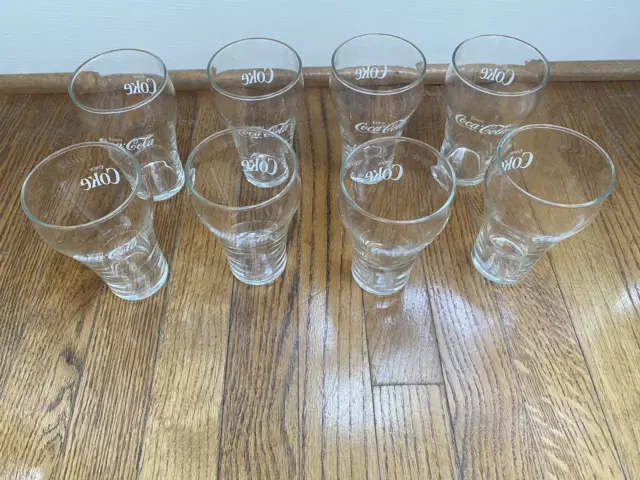 Set 8 Vintage Coca Cola Enjoy Coke Bell Shaped Soda Fountain Glasses