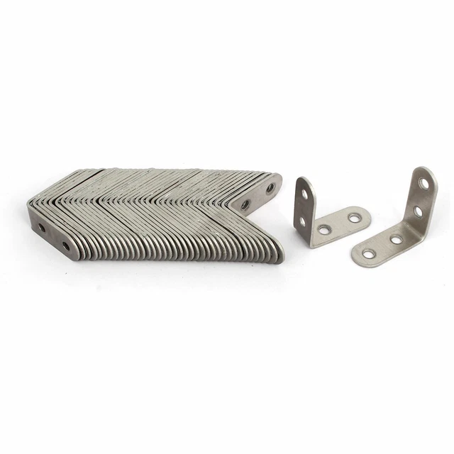 40mmx16mmx40mm L Shape Right Angle Stainless Steel Corner Bracket Brace 40pcs
