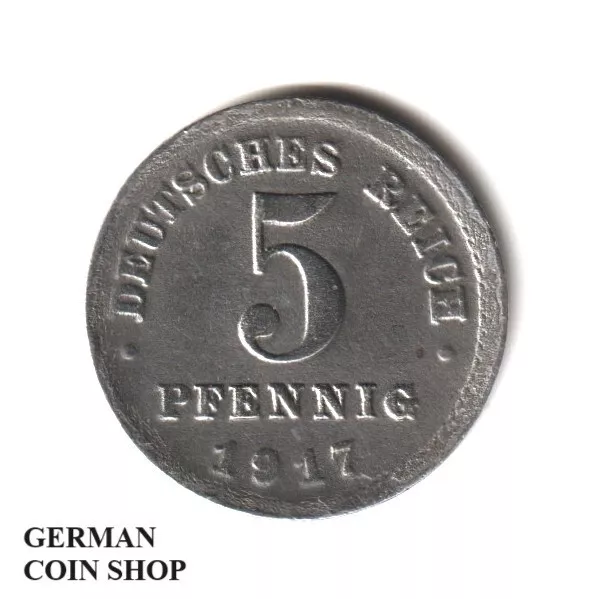5 Pfennig Eisen 1917 J - SELTEN - Deutsches Reich Kaiserreich