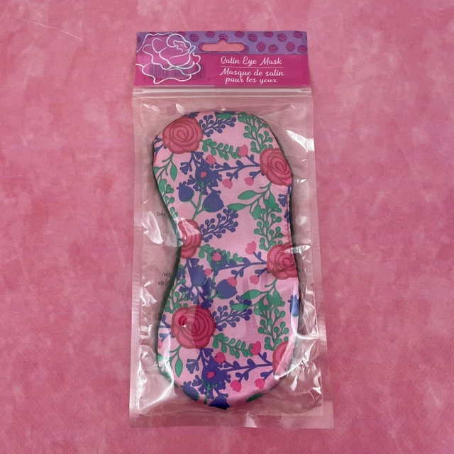 Máscara de ojos satinada artística spa belleza noche rosa floral