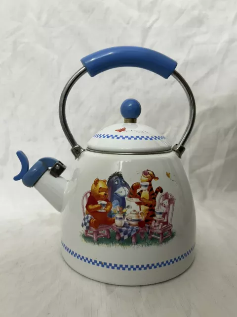 Vintage Disney Winnie the Pooh "Simply Pooh" Enameled Whistling Tea Kettle