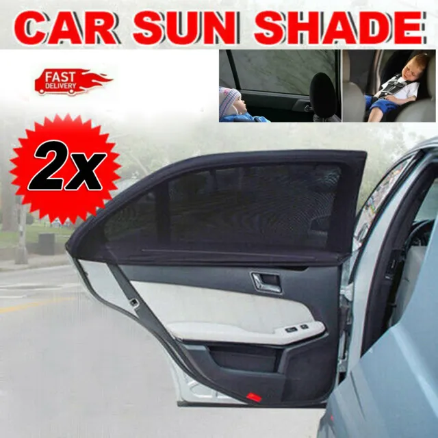 2x voiture arrière fenêtre UV Mesh soleil stores aveugles enfants