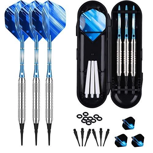 Flechette Pointe Plastique 18/20 grammes, 3 Fléchettes avec 6 Ailettes et 30/50