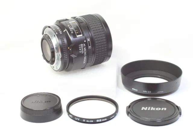 Nikon AF Micro Nikkor 60mm F/2.8 D Macro Ai Lens From Japan w/Hood &Cap &Filter