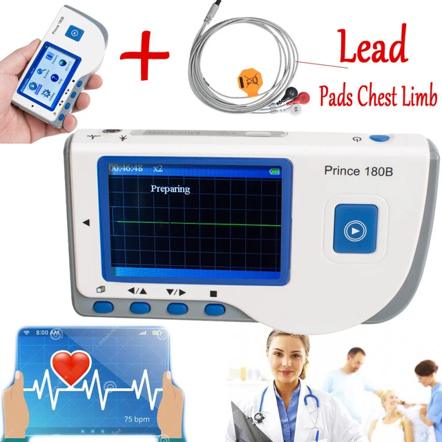 Carejoy Health Handheld ECG EKG Portable Monitor Electrocardiogram Prince 180B