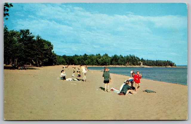 Naples Maine Sebago Lake State Park Scenic Bathing Beach Chrome Postcard