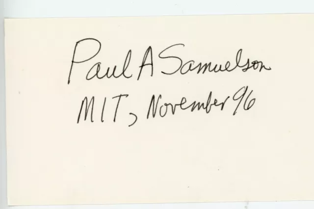 1970 Nobel Prize winner for Economics - Paul Samuelson and his autograph