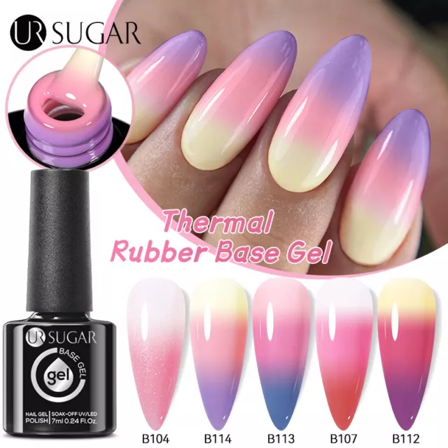 UR SUGAR 7ml Thermal Rubber Base Gel Nagel Gel Polish Soak Off UV LED Gel