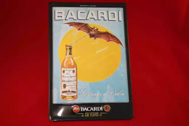 Bacardi Blechschild Fledermaus Santiago de Cuba Rum Cuba Kuba 1862 Schild Sign