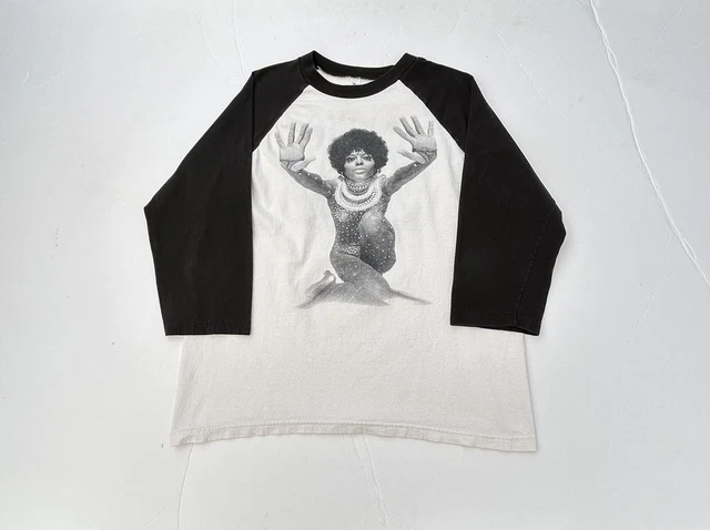 Vintage Diana Ross 3/4 Sleeve Double Sided Graphic T Shirt Size Men’s Large