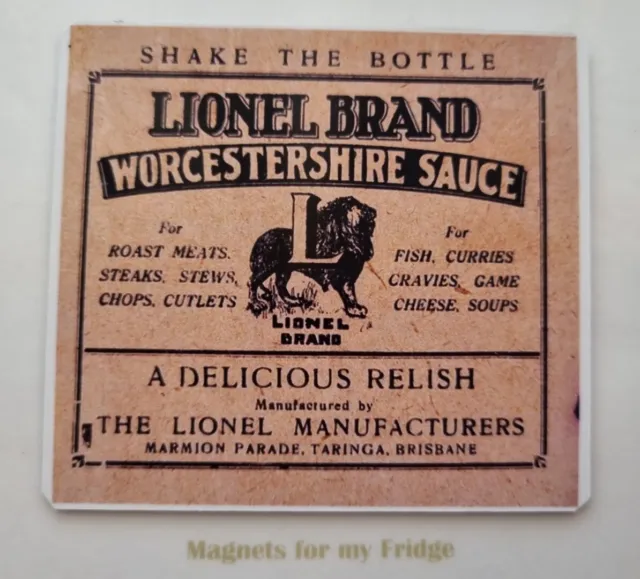 Vintage Australian Lionel Brand Worcestershire Sauce Fridge Magnet - M463 Pdf