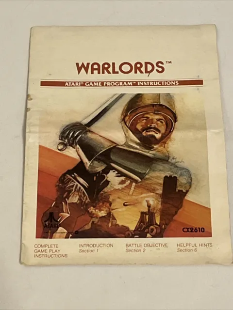 Warlords (Atari 2600, 1981) - Authentic - Manual Only - No Game - Good Condition