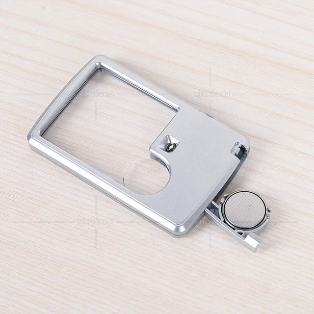 Ultradelgada 3-6 veces rectangular luz LED resina óptica lupa tarjeta de visita