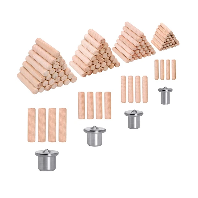 Wood Dowel Pins, Wood Dowels Assorted Sizes, Fluted Wooden Dowel Pins for F N8Q6
