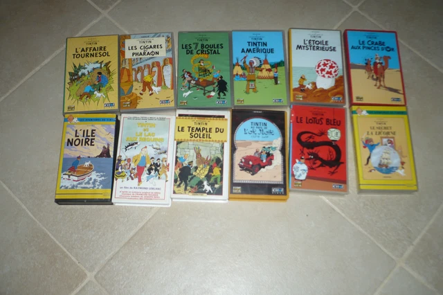 lot de 12 cassettes vidéo tintin