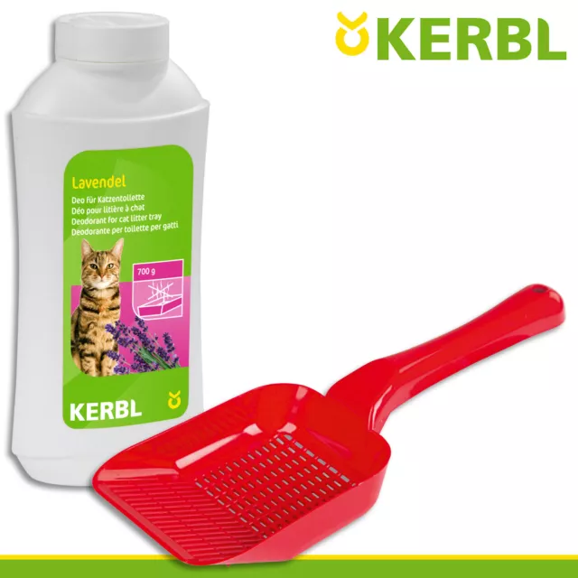 Kerbl 700 G Deo-Konzentrat pour Bac à Litière Chat Lavande + Katzenstreuschaufel