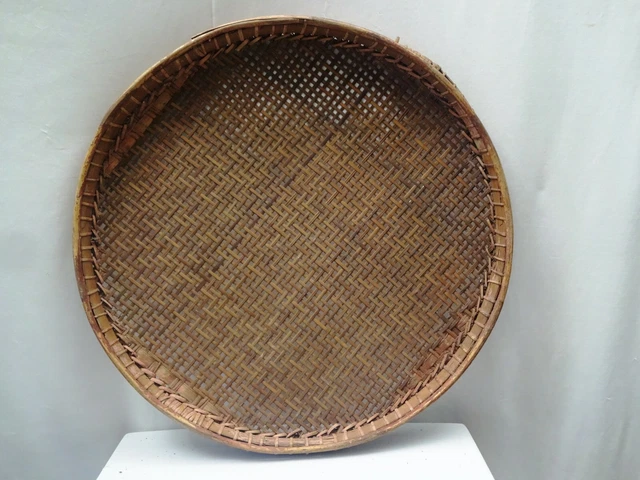 Antique Burmese Cane Sieve Farmhouse Kitchen Utensil Grain Sifter Collectibles " 3