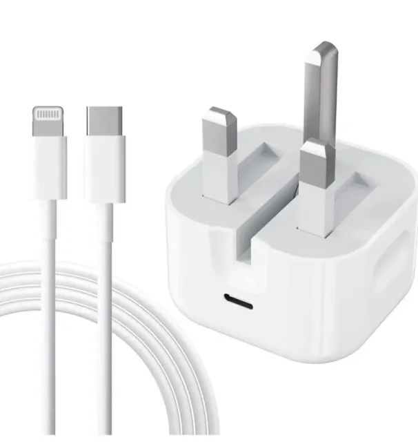 GENIUNE 20W USB-C Fast 2M Charger Cable And Plug For Apple iPhone X 11 12 13 14